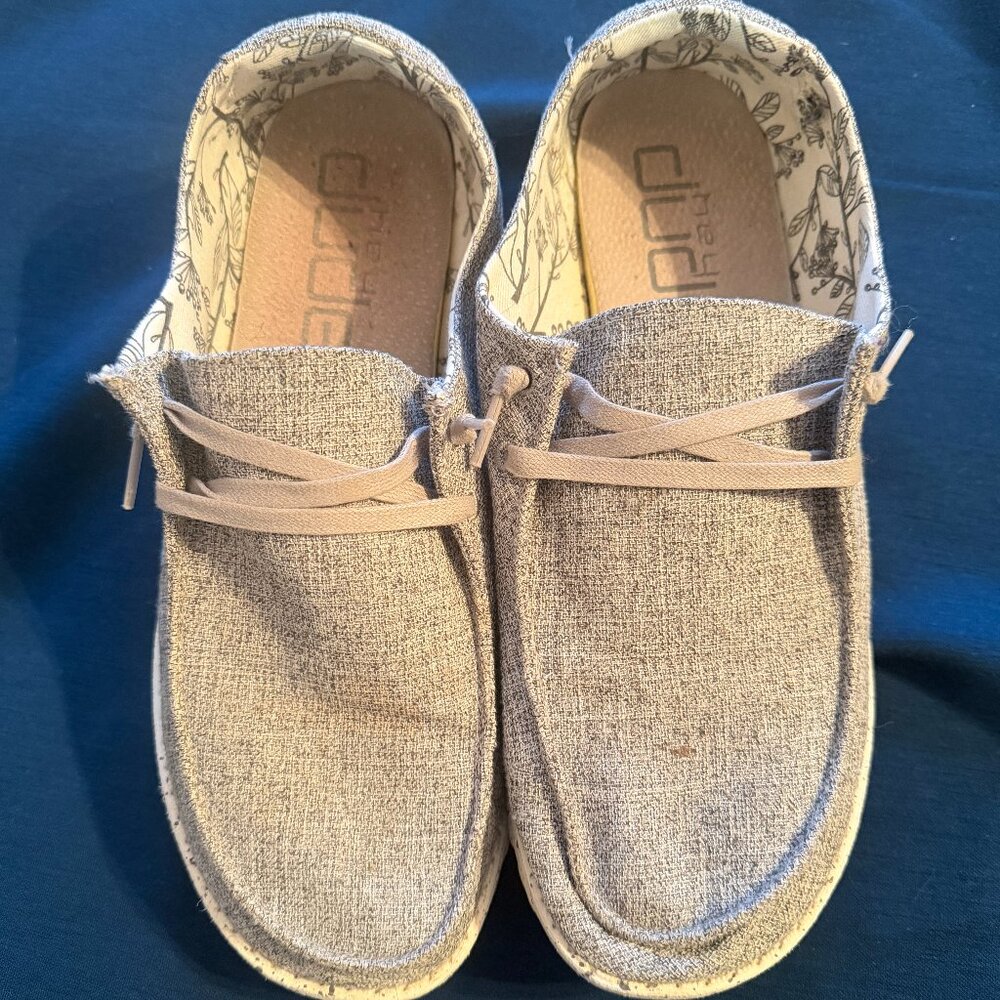 Hey Dude Wendy Chambray Gray Size 12 EUC
